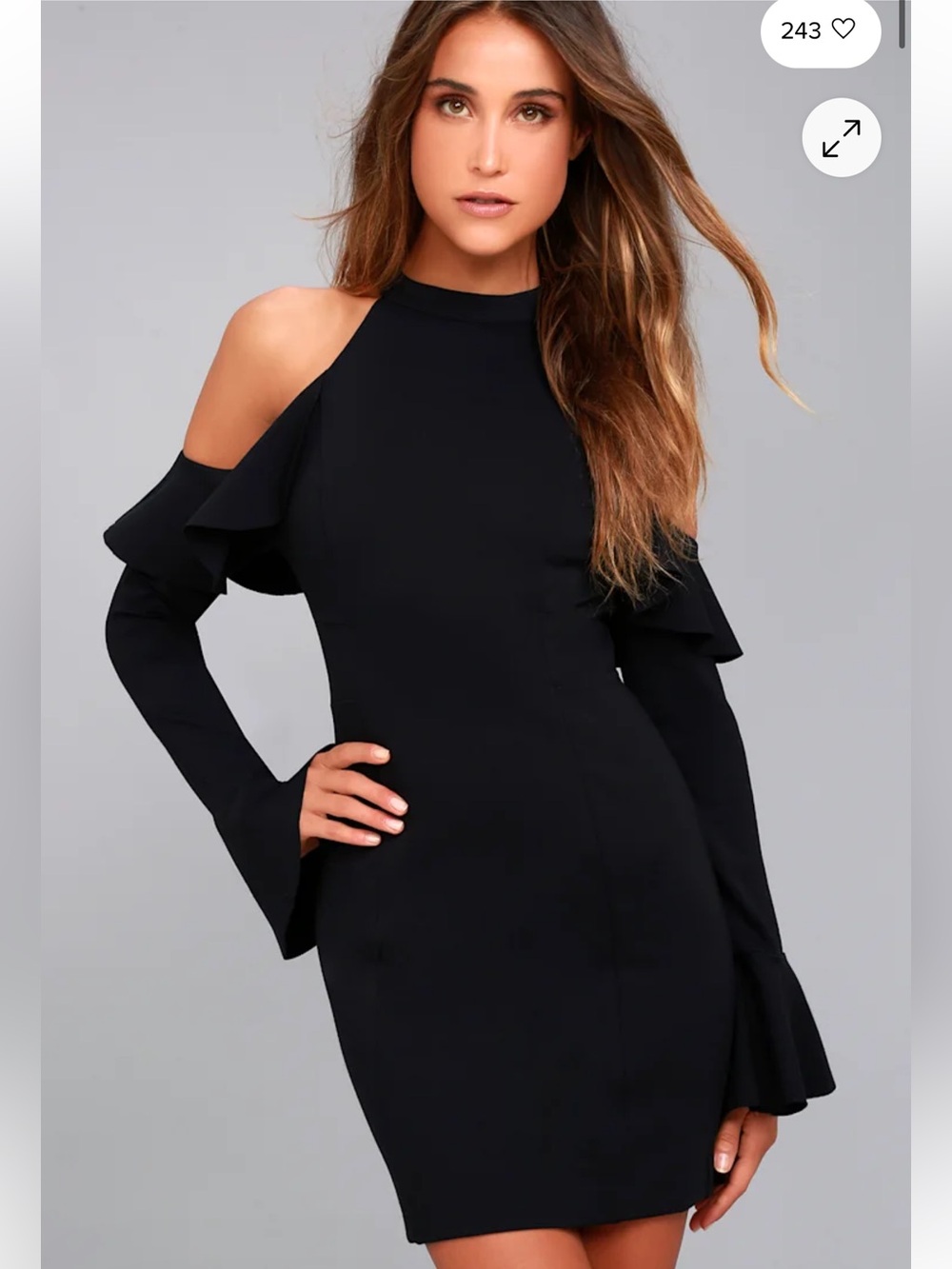 Free People Sweet Talk Black Off-the-Shoulder Dress